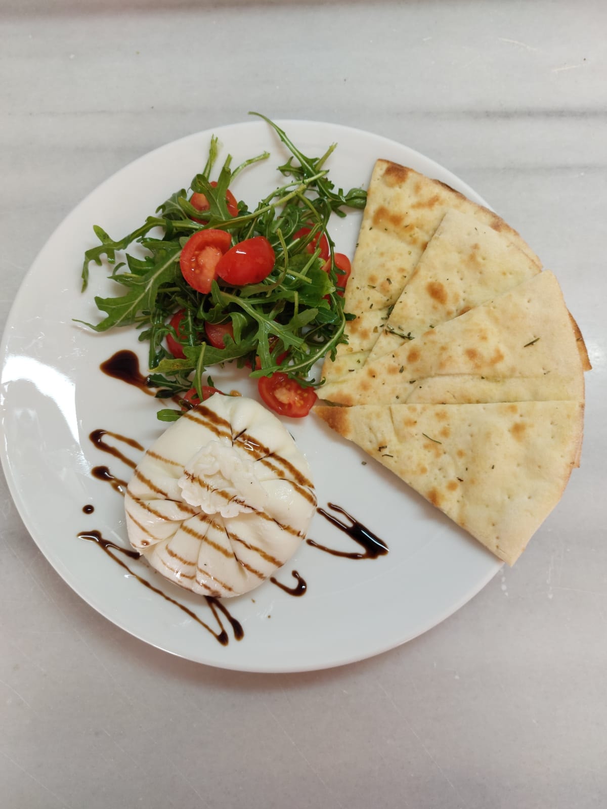 Burrata dish